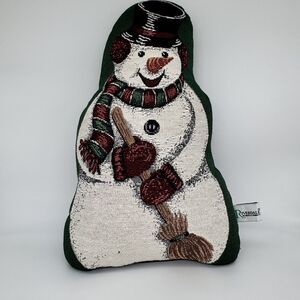 Riverdale Snowman Doorstop Tapestry Cottagecore Christmas Decor Weighted 15" VTG